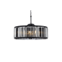 Elegant Lighting Chelsea 10 Light 36" Wide Crystal Drum Chandelier with Silver Shade Royal Cut Crystals Matte Black