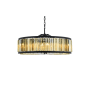 Elegant Lighting Chelsea 10 Light 44" Wide Crystal Drum Chandelier with Golden Teak Royal Cut Crystals Matte Black