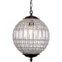 Elegant Lighting Olivia 12" Wide Crystal Pendant with Clear Royal Cut Crystals Dark Bronze