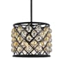 Elegant Lighting Madison 4 Light 14" Wide Crystal Pendant with Golden Teak Royal Cut Crystals Matte Black
