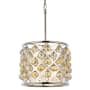 Elegant Lighting Madison 4 Light 14" Wide Crystal Pendant with Golden Teak Royal Cut Crystals Polished Nickel