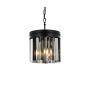 Elegant Lighting Sydney 3 Light 12" Wide Crystal Pendant with Silver Shade Royal Cut Crystals Matte Black