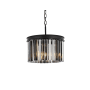 Elegant Lighting Sydney 3 Light 16" Wide Crystal Pendant with Silver Shade Royal Cut Crystals Matte Black