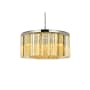 Elegant Lighting Sydney 8 Light 32" Wide Crystal Drum Chandelier with Golden Teak Royal Cut Crystals Polished Nickel