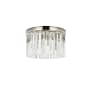 Elegant Lighting Sydney 3 Light 16" Wide Flush Mount Drum Ceiling Fixture with Clear Royal Cut Crystals Polished Nickel