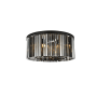 Elegant Lighting Sydney 8 Light 32" Wide Flush Mount Drum Ceiling Fixture with Silver Shade Royal Cut Crystals Matte Black