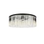 Elegant Lighting Sydney 10 Light 44" Wide Flush Mount Drum Ceiling Fixture with Clear Royal Cut Crystals Matte Black