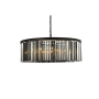 Elegant Lighting Sydney 10 Light 44" Wide Crystal Drum Chandelier with Silver Shade Royal Cut Crystals Matte Black