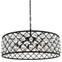 Elegant Lighting Madison 8 Light 32" Wide Crystal Drum Chandelier with Clear Royal Cut Crystals Matte Black