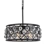 Elegant Lighting Madison 5 Light 20" Wide Crystal Drum Chandelier with Silver Shade Royal Cut Crystals Matte Black