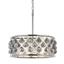 Elegant Lighting Madison 5 Light 20" Wide Crystal Drum Chandelier with Silver Shade Royal Cut Crystals Polished Nickel