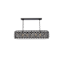 Elegant Lighting Madison 7 Light 50" Wide Crystal Linear Chandelier with Silver Shade Royal Cut Crystals Matte Black