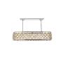 Elegant Lighting Madison 7 Light 50" Wide Crystal Linear Chandelier with Golden Teak Royal Cut Crystals Polished Nickel
