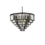 Elegant Lighting Sydney 33 Light 44" Wide Crystal Chandelier with Silver Shade Royal Cut Crystals Matte Black