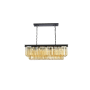 Elegant Lighting Sydney 12 Light 40" Wide Crystal Linear Chandelier with Golden Teak Royal Cut Crystals Matte Black