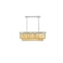 Elegant Lighting Sydney 12 Light 40" Wide Crystal Linear Chandelier with Golden Teak Royal Cut Crystals Polished Nickel
