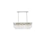 Elegant Lighting Sydney 12 Light 40" Wide Crystal Linear Chandelier with Clear Royal Cut Crystals Polished Nickel
