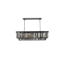 Elegant Lighting Sydney 12 Light 50" Wide Crystal Linear Chandelier with Silver Shade Royal Cut Crystals Matte Black