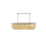 Elegant Lighting Sydney 12 Light 50" Wide Crystal Linear Chandelier with Golden Teak Royal Cut Crystals Polished Nickel