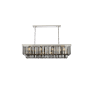 Elegant Lighting Sydney 12 Light 50" Wide Crystal Linear Chandelier with Silver Shade Royal Cut Crystals Polished Nickel