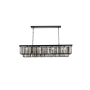 Elegant Lighting Sydney 12 Light 60" Wide Crystal Linear Chandelier with Silver Shade Royal Cut Crystals Matte Black