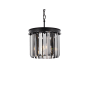 Elegant Lighting Sydney 3 Light 12" Wide Crystal Pendant with Silver Shade Royal Cut Crystals Matte Black
