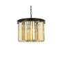 Elegant Lighting Sydney 6 Light 20" Wide Crystal Pendant with Golden Teak Royal Cut Crystals Matte Black