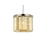 Elegant Lighting Sydney 6 Light 20" Wide Crystal Pendant with Golden Teak Royal Cut Crystals Polished Nickel