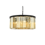 Elegant Lighting Sydney 8 Light 32" Wide Crystal Drum Chandelier with Golden Teak Royal Cut Crystals Matte Black