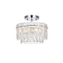 Elegant Lighting Emilia 3 Light 12" Wide Semi-flush Ceiling Fixture Chrome