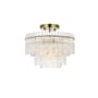 Elegant Lighting Emilia 4 Light 15" Wide Semi-Flush Ceiling Fixture Satin Gold