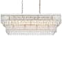 Elegant Lighting Emilia 6 Light 37" Wide Crystal Linear Chandelier Satin Gold