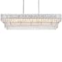 Elegant Lighting Emilia 8 Light 50" Wide Crystal Linear Chandelier Chrome