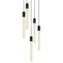 Elegant Lighting Weston 5 Light 16" Wide LED Crystal Multi Light Pendant with Clear Crystal Accents Black