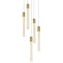 Elegant Lighting Weston 5 Light 16" Wide LED Crystal Multi Light Pendant with Clear Crystal Accents Satin Gold