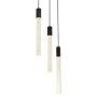 Elegant Lighting Weston 3 Light 16" Wide LED Crystal Multi Light Pendant with Clear Crystal Accents Black