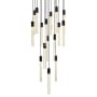 Elegant Lighting Weston 16 Light 36" Wide LED Crystal Multi Light Pendant with Clear Crystal Accents Black