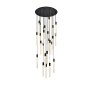 Elegant Lighting Weston 25 Light 42" Wide LED Crystal Multi Light Pendant with Clear Crystal Accents Black