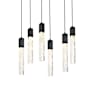 Elegant Lighting Aurora 32" Wide Crystal Linear Pendant Black