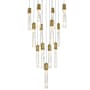 Elegant Lighting Aurora 26" Wide Crystal Multi Light Pendant Satin Gold