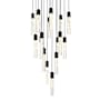 Elegant Lighting Aurora 30" Wide Crystal Multi Light Pendant Black