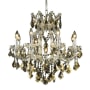 Elegant Lighting Maria Theresa 9 Light 26" Wide Crystal Chandelier with Golden Teak Royal Cut Crystals Chrome