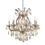 Elegant Lighting Maria Theresa 9 Light 26" Wide Crystal Chandelier with Golden Teak Royal Cut Crystals Golden Teak