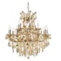 Elegant Lighting Maria Theresa 19 Light 30" Wide Crystal Chandelier with Golden Teak Royal Cut Crystals Golden Teak
