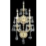 Elegant Lighting Maria Theresa 5 Light 25" Tall Wall Sconce with Clear Royal Cut Crystals Gold