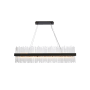 Elegant Lighting Dallas 28 Light 48" Wide Crystal Linear Chandelier with Clear Crystal Accents Black