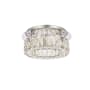 Elegant Lighting Monroe 12" Wide LED Semi-Flush Ceiling Fixture with Clear Crystal Accents Chrome
