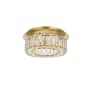 Elegant Lighting Monroe 12" Wide LED Semi-Flush Ceiling Fixture with Clear Crystal Accents Gold