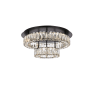 Elegant Lighting Monroe 22" Wide LED Semi-Flush Ceiling Fixture with Clear Crystal Accents Black