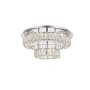 Elegant Lighting Monroe 22" Wide LED Semi-Flush Ceiling Fixture with Clear Crystal Accents Chrome